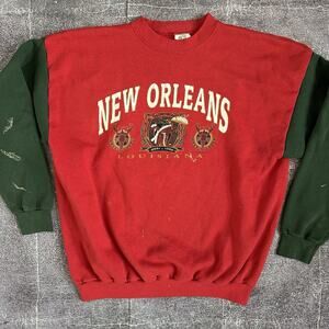 Men's Vintage 90's Cliff Engel New Orleans Color Block Crewneck Sweatshirt Sz L